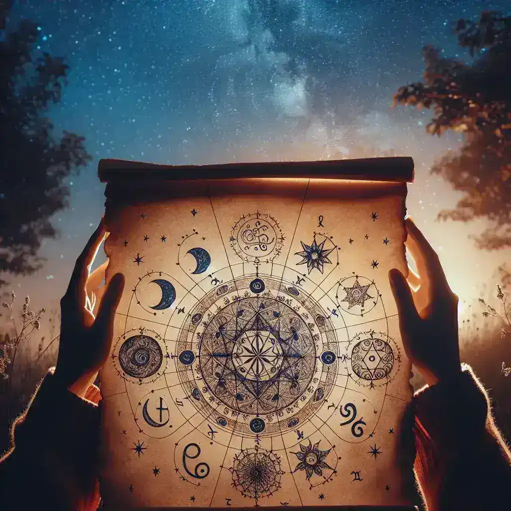 "Detailed natal chart illustration showcasing astrological symbols and planets, representing the unique blueprint of an individual's life as discussed in the article 'Understanding Natal Charts: The Blueprint of Your Life.'"