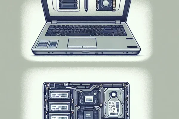 "Close-up view of a laptop motherboard highlighting upgradeable components like RAM and storage slots, illustrating the differences between laptops that allow upgrades and those that don't."