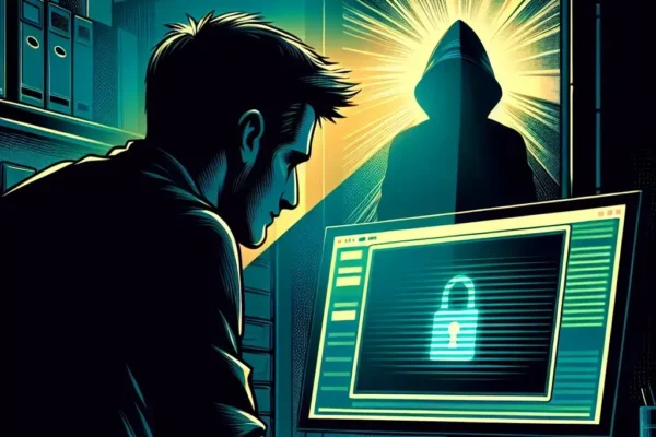 "Person using a computer with a virtual private network (VPN) to maintain online anonymity while browsing the internet, illustrating the concept of staying undetected in digital spaces as discussed in the article 'Can You Be Detected Using Anonyig? A Comprehensive Guide.'"