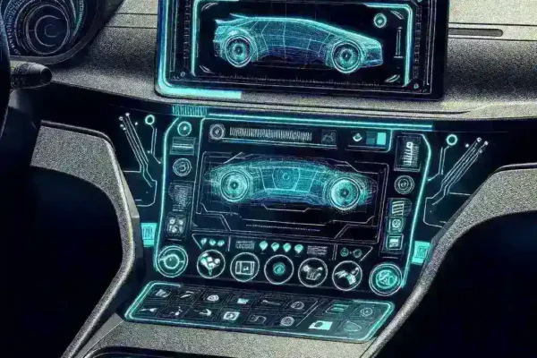"Samsung prototype foldable display showcased for automotive dashboards, highlighting innovative technology for enhanced in-car user experience."