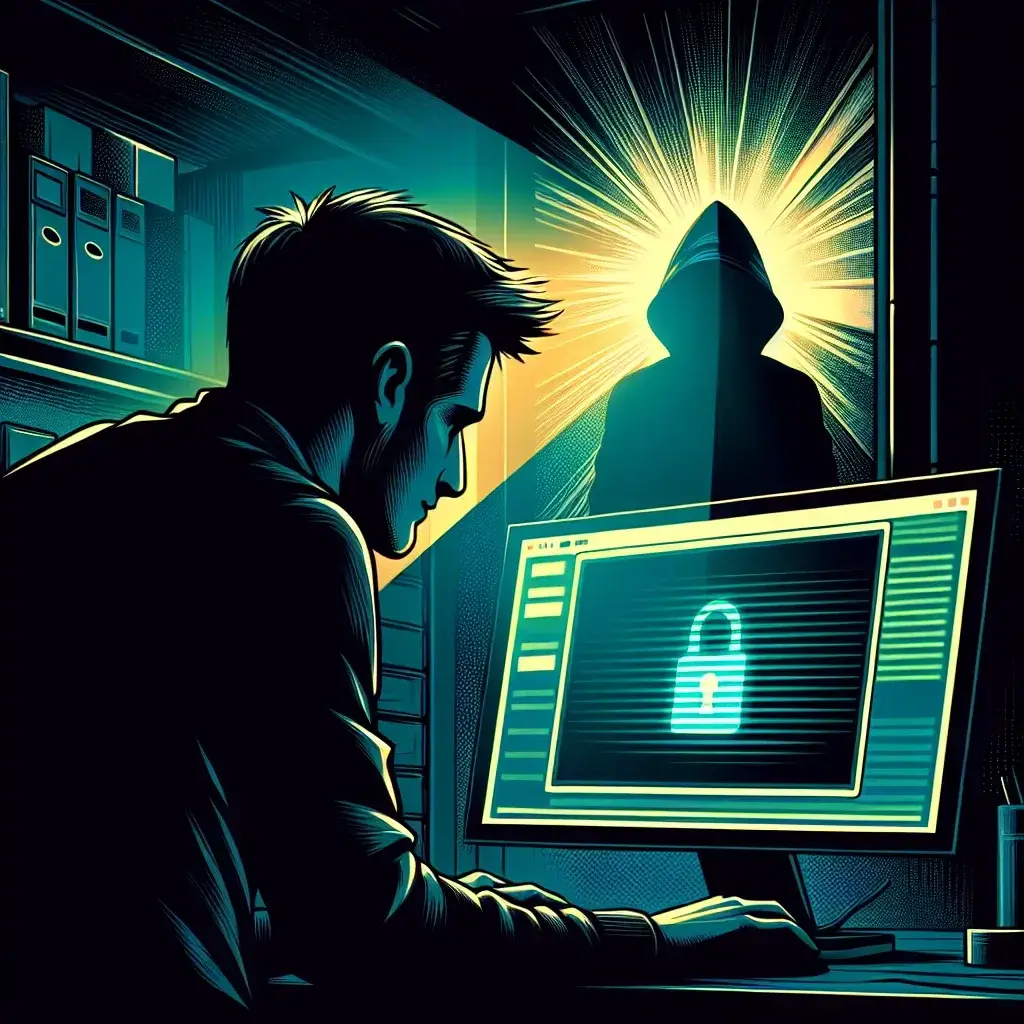 "Person using a computer with a virtual private network (VPN) to maintain online anonymity while browsing the internet, illustrating the concept of staying undetected in digital spaces as discussed in the article 'Can You Be Detected Using Anonyig? A Comprehensive Guide.'"